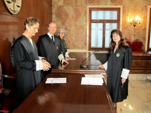 Maria Dulce Capó, Secretaria de Gobierno del TSJIB; Antonio J. Terrasa, Presidente del TSJIB; Josefa Planells, Secretaria Coordiandora de Mallorca; y Josefa Juan, Secretaria Coordinadora de Menorca, Eivissa y Formentera. 