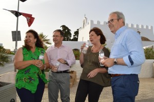 Pilar Costa, Josep Marí Ribas, Francina Armengol y Vicent Torres, durante su visita a Sant Jordi