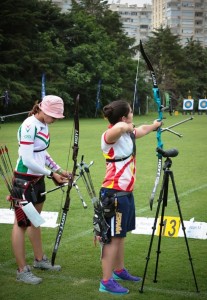 Miriam Alarcón, durante la competición por equipos disputada este viernes. Foto: World Archery