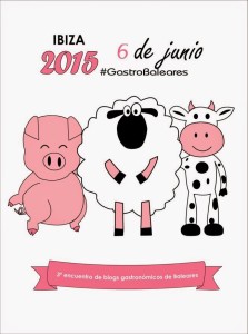 El cartel de GastroBaleares 2015, en el que cada animal representa a una isla: el cerdo de Mallorca, la vaca de Menorca y la oveja de Ibiza y Formentera.