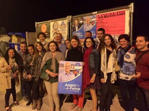 Imagen de Pepe Sala junto a los candidatos que el acompañarán en la lista electoral, 