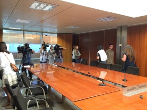 Los periodistas pudieron grabar y presenciar toda la reunión. 