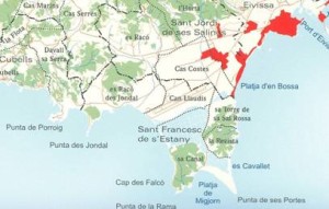 Al mapa, l'àrea que es recorrerà en aquesta sortida. 