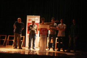 Isabel Aguilar, portavoz de Guanyem Eivissa, durante el acto de presentación de campaña.