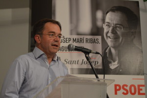 Josep Marí Ribas, en el mitin que va tenir lloc ahir.