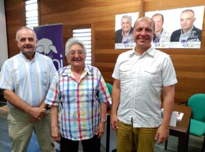 Los candidatos durante el mitin celebrado en Sant Mateu.