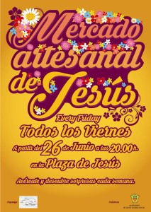 El cartel del mercadillo, que se celebrará cada viernes en Jesús.