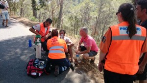 El concejal de Más Eivissa, José Luis Rodríguez, que tuvo que ser atendido por inhalación de humo. 