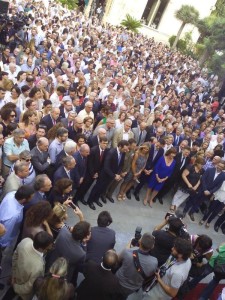 Els assistents a la presa de possessió de Francina Armengol, aquesta tarda, en Palma.