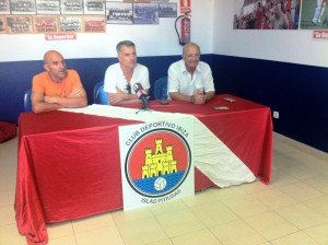 Lolo Hernández, Toni Roldán y Rubén Melo, durante el acto celebrado en Can Misses.