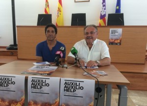 José Luis Rodríguez y 'Carraca' en la presentación de la campaña de prevención de incendios en 2015.