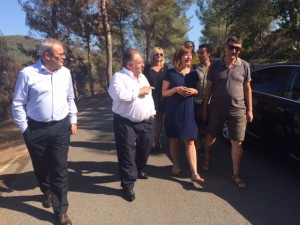 Vicent Torres, Antoni Marí 'Carraca', Francina Armengol y Pep Torres 'Peret', esta tarde en Sant Miquel.