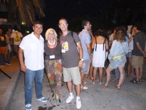 Bartomeu Escandell, Teresa Llull i Carlos Pons durant la recepció als participants.