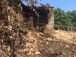 Las llamas asomaron por los corrales de la casa de Pep Toni.