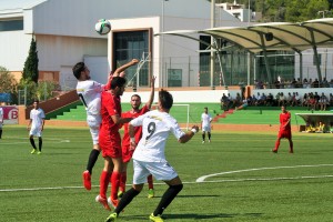 Una acción del partido de la pasada semana de la Peña Deportiva.