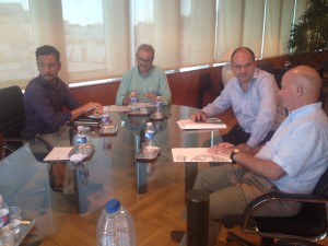 Rafa Ruiz, alcalde de Vila; Vicent Torres, presidente del Consell; Vicent Marí, primer edil de Santa Eulària y Pep Tur, alcalde de Sant Antoni (de izda a drcha)