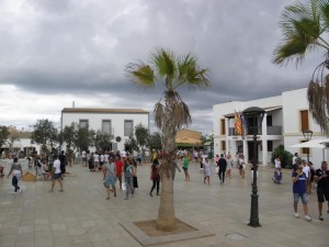 Imagen de hoy de la plaza de Sant Francesc. 