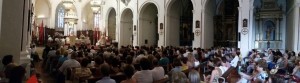 Vista panorámica de la Catedral durante la celebración de la misa en honor a Santa María. 