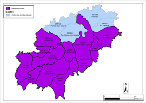 El mapa de los pozos sobreexplotados de la Isla. Son las zonas marcadas con color oscuro. 