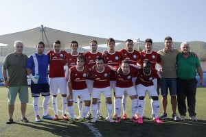 Once inicial de la UD Ibiza en su debut en la Liga. Foto: Fútbol Pitiuso