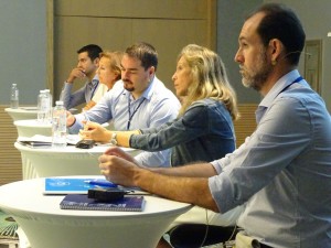 Algunos de los ponentes de la conferencia política celebrada hoy por el partido. 