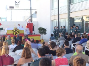 La misa en honor a la Virgen del Pilar. 