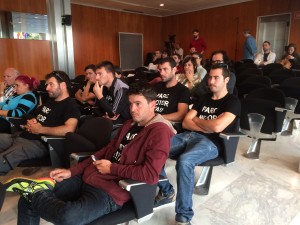 Los representantes del sector del motor, en el pleno del Consell de Ibiza. 