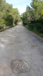 Imatge de l'estat d'una carretera del municipi de Sant Joan.