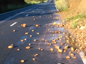 Imagen de los desprendimientos que se han registrado esta mañana.  