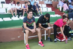 Dani Mori, entrenador de la Peña Deportiva, antes del inicio del partido.