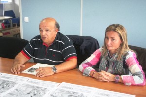 Toni Roig y Soraya Pérez, responsables del CA Pitiús, durante la presentación de los actos del 40 aniversario del club.