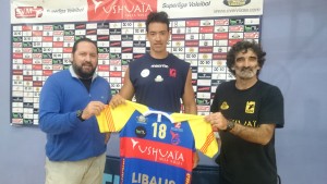 Orestes Miraglia, durante su presentación como jugador del club ibicenco. 