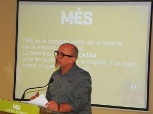 Joan Ribas , candidat de Més per Eivissa durant la seva intervenció.