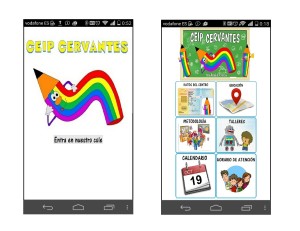 Imagen de la App del CEIP Cervantes.