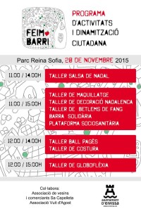 Cartell d'activitats previstes per demà al parc Reina Sofía.