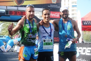 Dani González, José Antonio Planells y Diego Marín, los tres primeros de la Medium Trail.