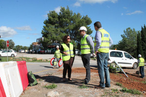 La consellera Pepa Marí ha visitado esta mañana la zona de obras. 