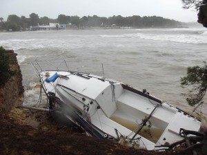 Los efectos del temporal en Santa Eulària. 