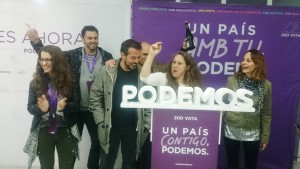 Los responsables de Podemos Eivissa festejan que son la segunda fuerza en Balears.