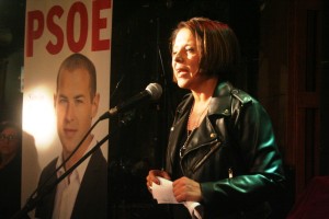 Sofía Hernanz, candidata al Congreso, durante su discurso.