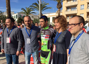 José Márquez, antes del inicio de la primera etapa de la Challenge ciclista de Mallorca.