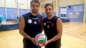 Raúl Muñoz, a la derecha, junto a Jesús Bruque, que también fue elegido MVP en la undécima jornada.