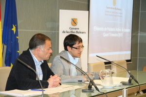 El conseller de Comerç, Indústria i Treball, Iago Negueruela, durant la presentació de les dades. (Foto: CAIB)