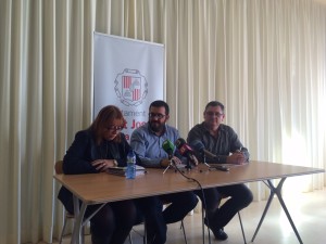 Paquita Ribas, Vicenç Vidal y Ángel Luis Guerrero. 