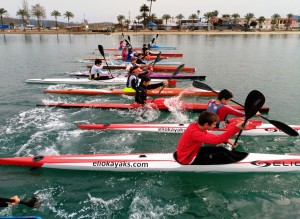 Salida de una de las pruebas de la competición dispitada este domingo en la playa de S'Arenal.