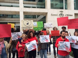 La manifestación por las cabras de Es Vedrà. 