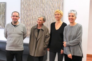 Pep Tur i Elena Ruiz, amb la vídua i la filla de l'artista Giorgio Pagliari.