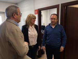 Vicent Torres, Marta Díaz y Toni Nieto, en la oficinas de la ITV.