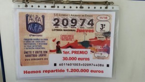 El número premiado con 1,2 millones de euros. 