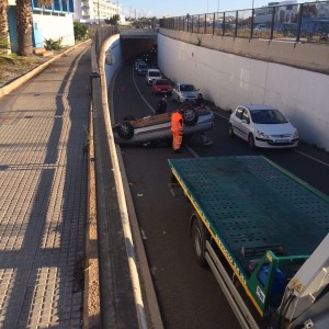 Imagen de cómo ha quedado el vehículo accidentado.